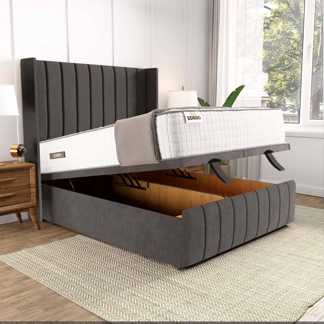 Cidra Wingback Ottoman Divan Bed