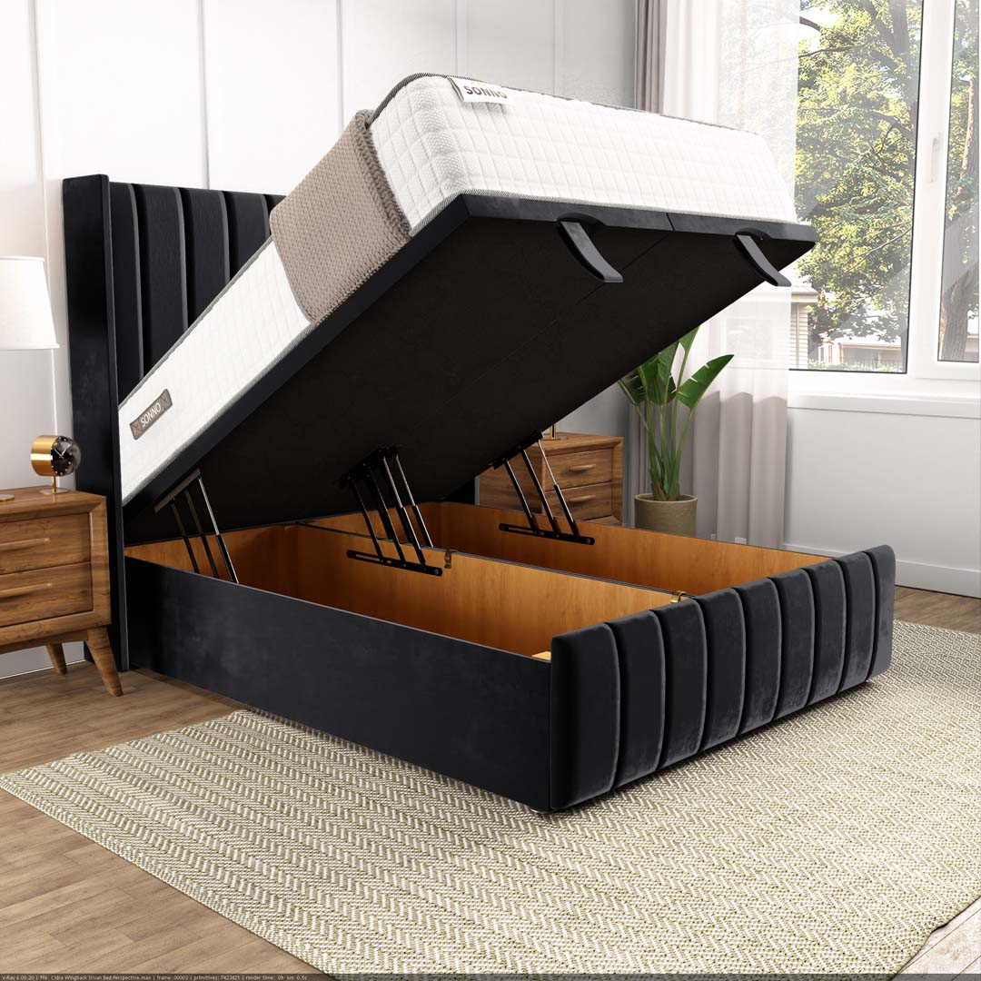 Cidra Wingback Ottoman Divan Bed