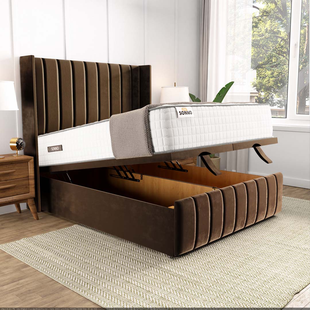 Cidra Wingback Ottoman Divan Bed