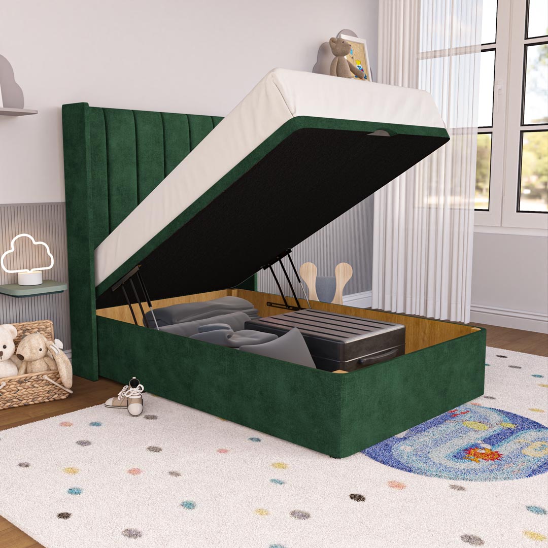 Prague Kids Wingback Ottoman Divan Bed