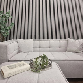 Ash Grey Real Wood Acoustic Slatted Wall Panels