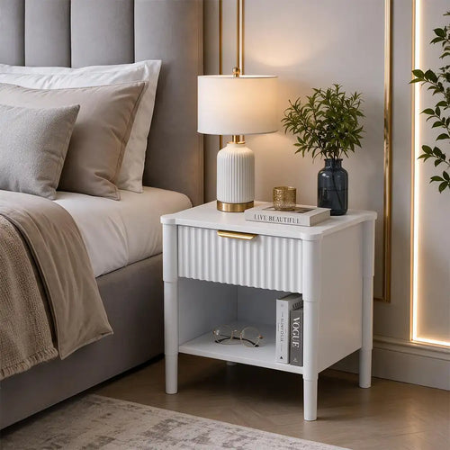 Ascot Bedside Table - White