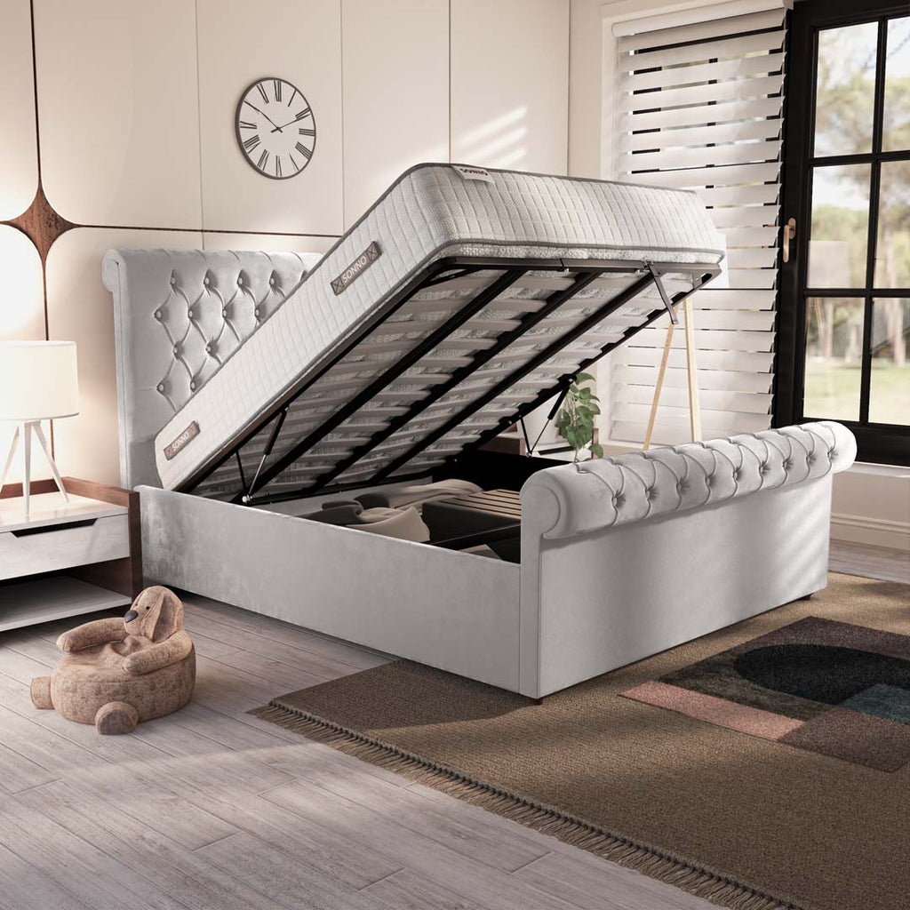 Berlin Upholstered Ottoman Bed