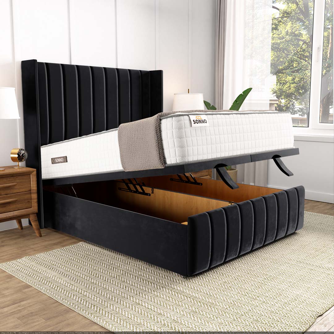 Cidra Wingback Ottoman Divan Bed