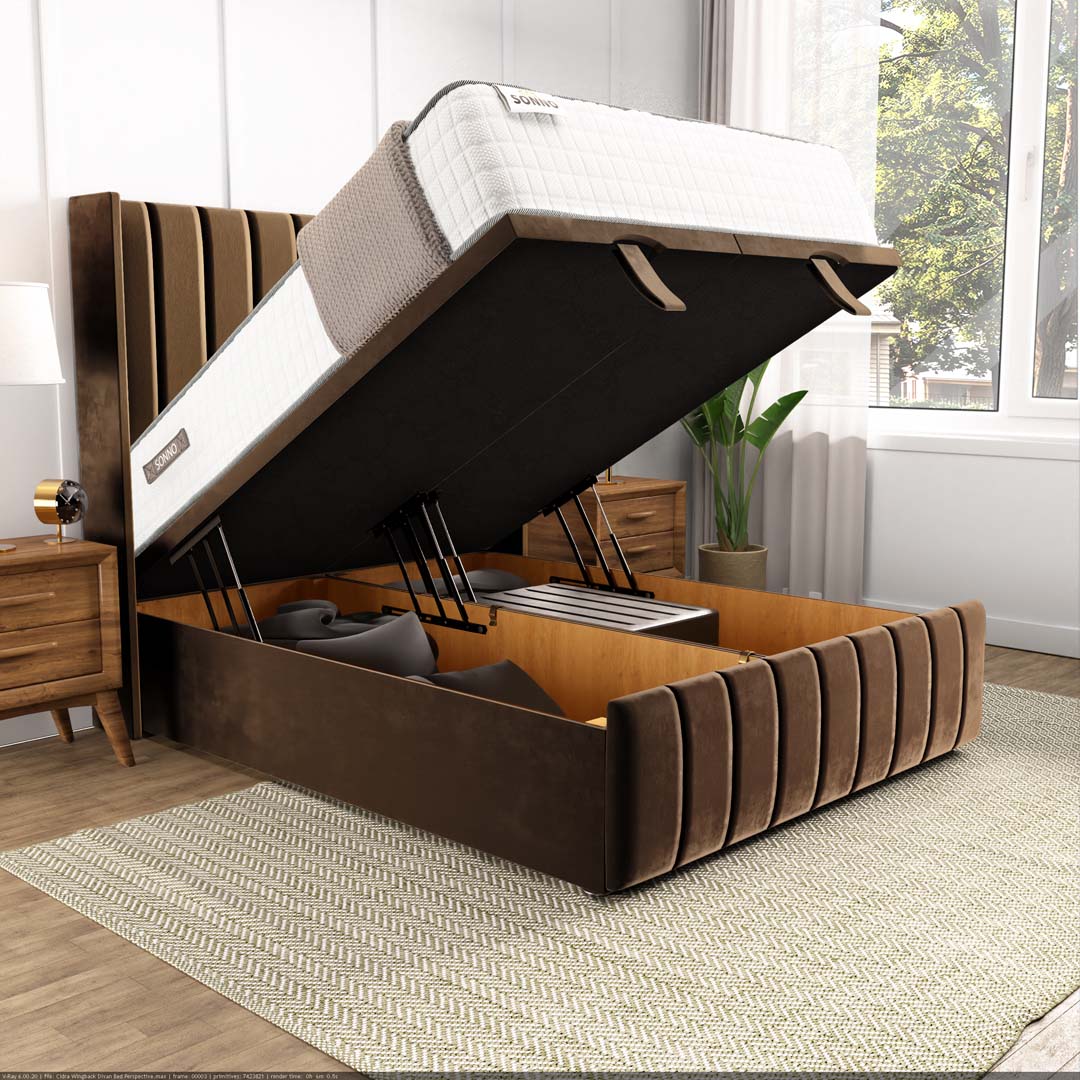 Cidra Wingback Ottoman Divan Bed