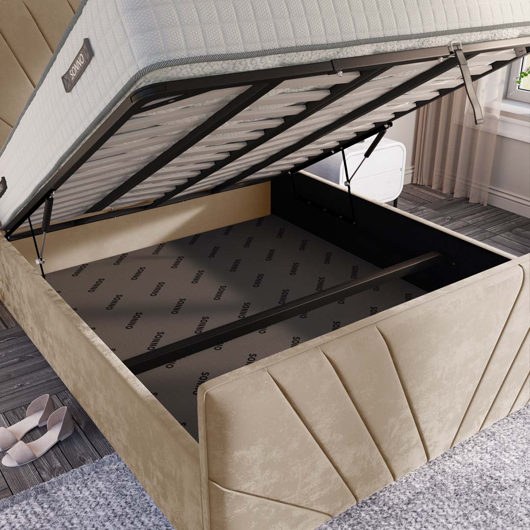 Fiji Sunrise Upholstered Ottoman Bed