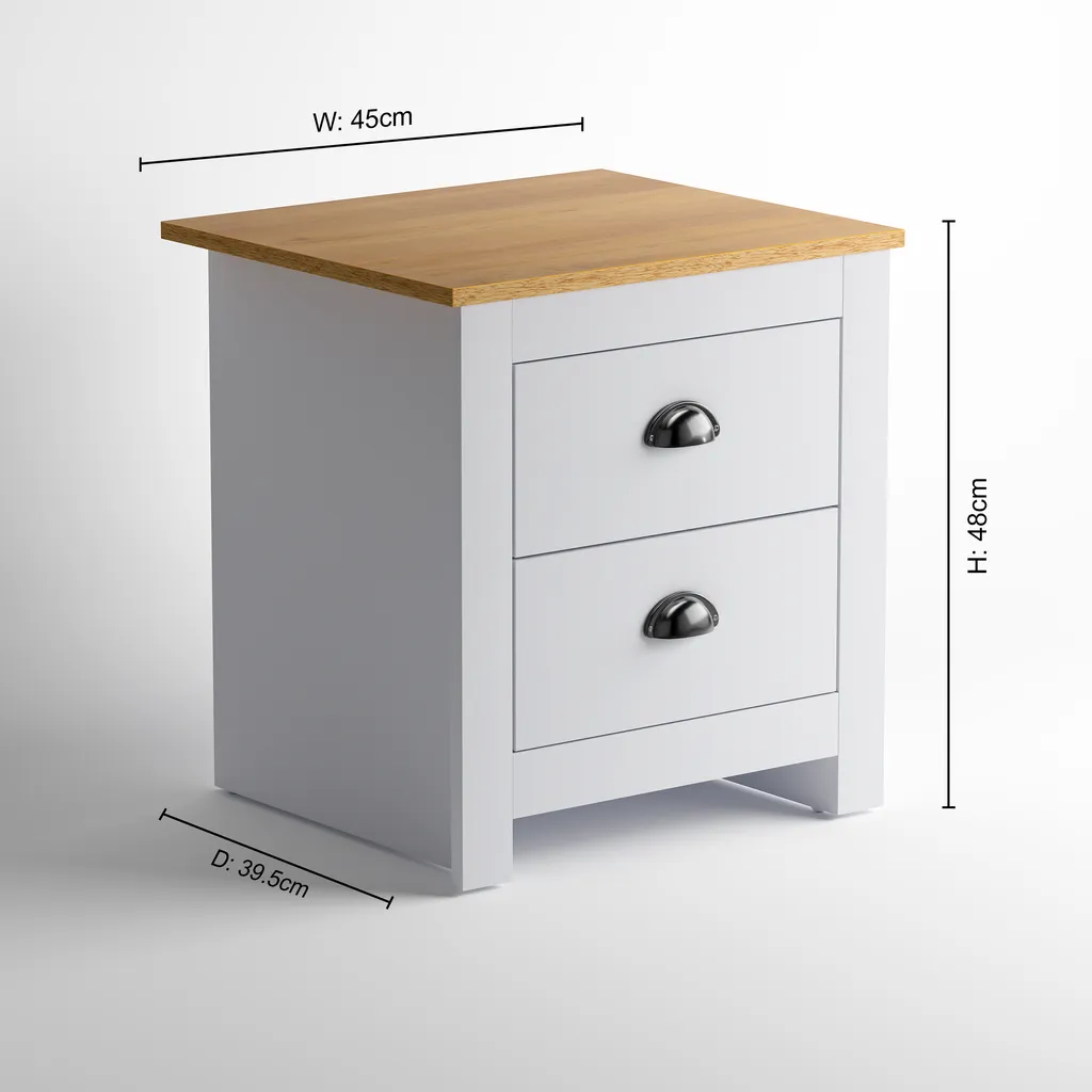 Chelsea Bedside Table - White