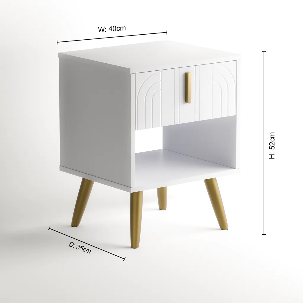 Sakura Bedside Table - White