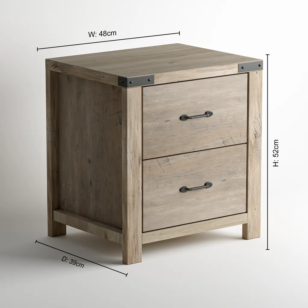 Ashford Bedside Table - Ashgrey