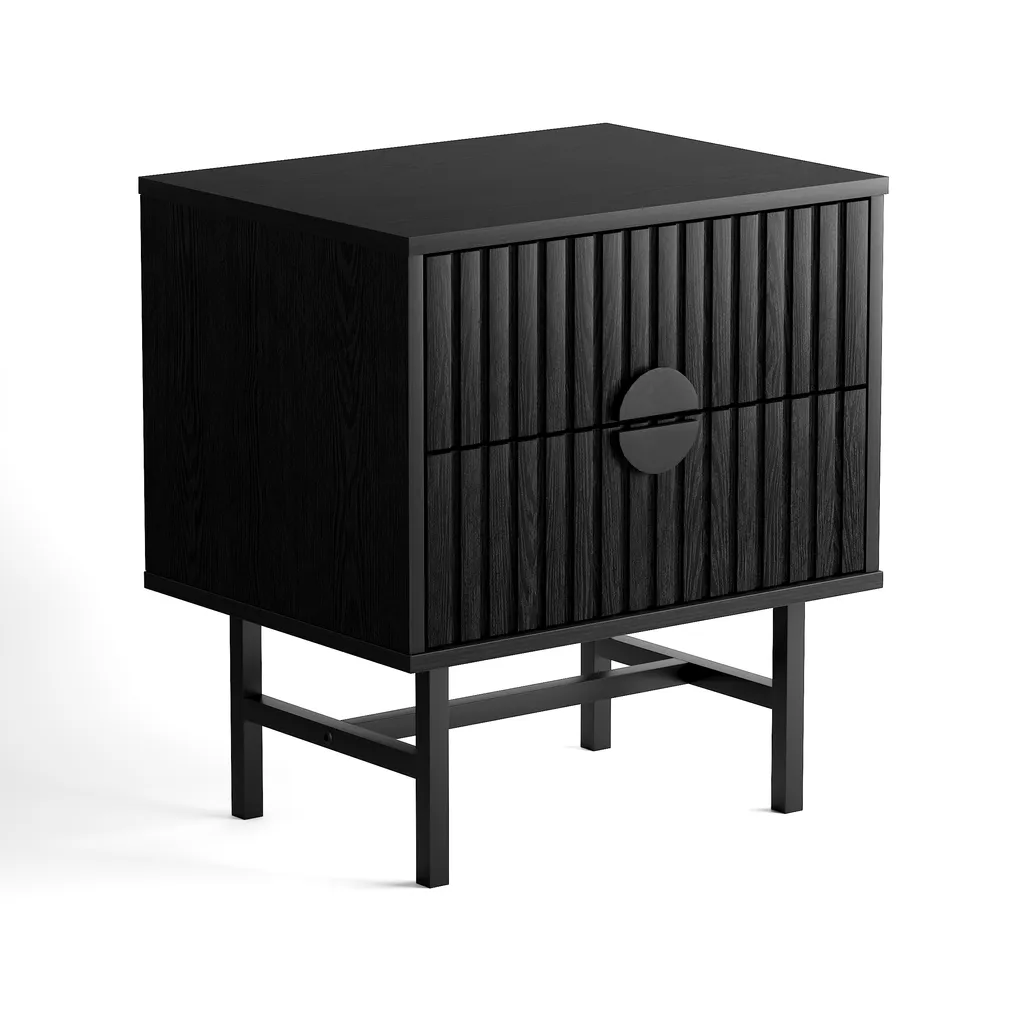 Noir Bedside Table - Black