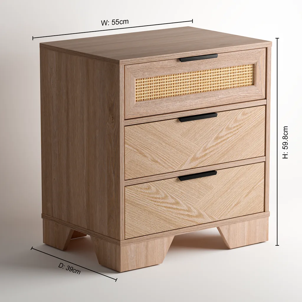 Mayfair Bedside Table - Natural