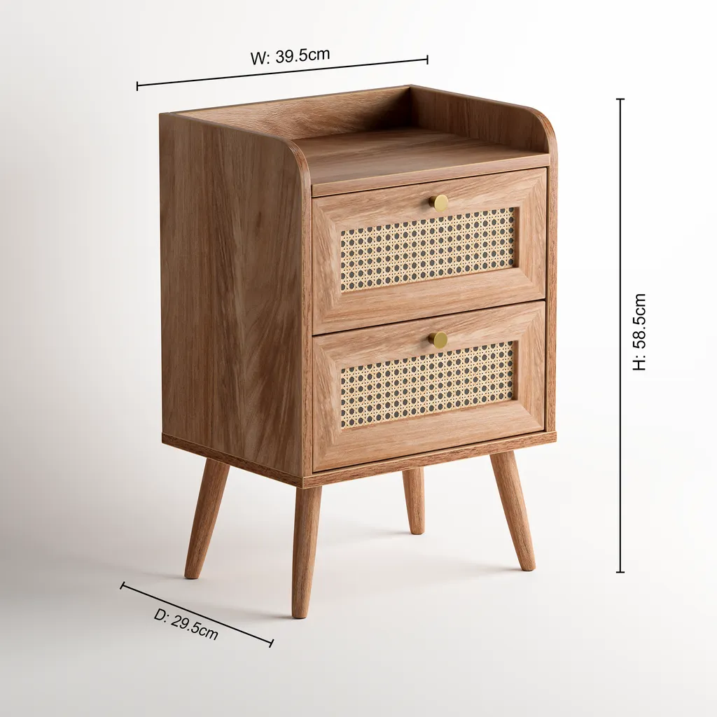 Hampton Bedside Table - Natural