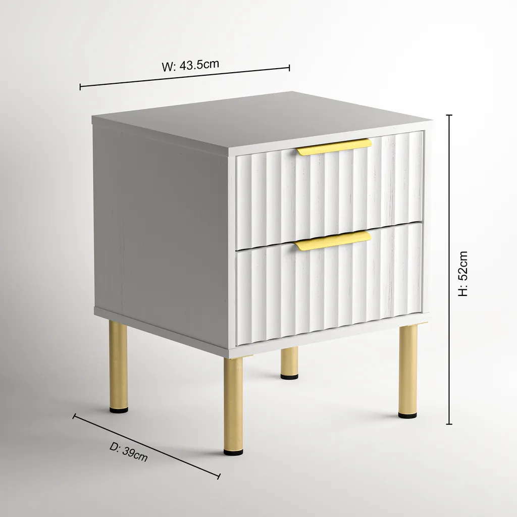 Savoy Bedside Table - White