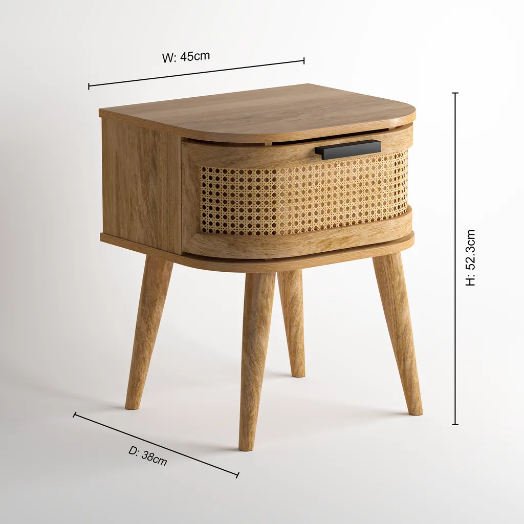 Portobello Bedside Table - Natural