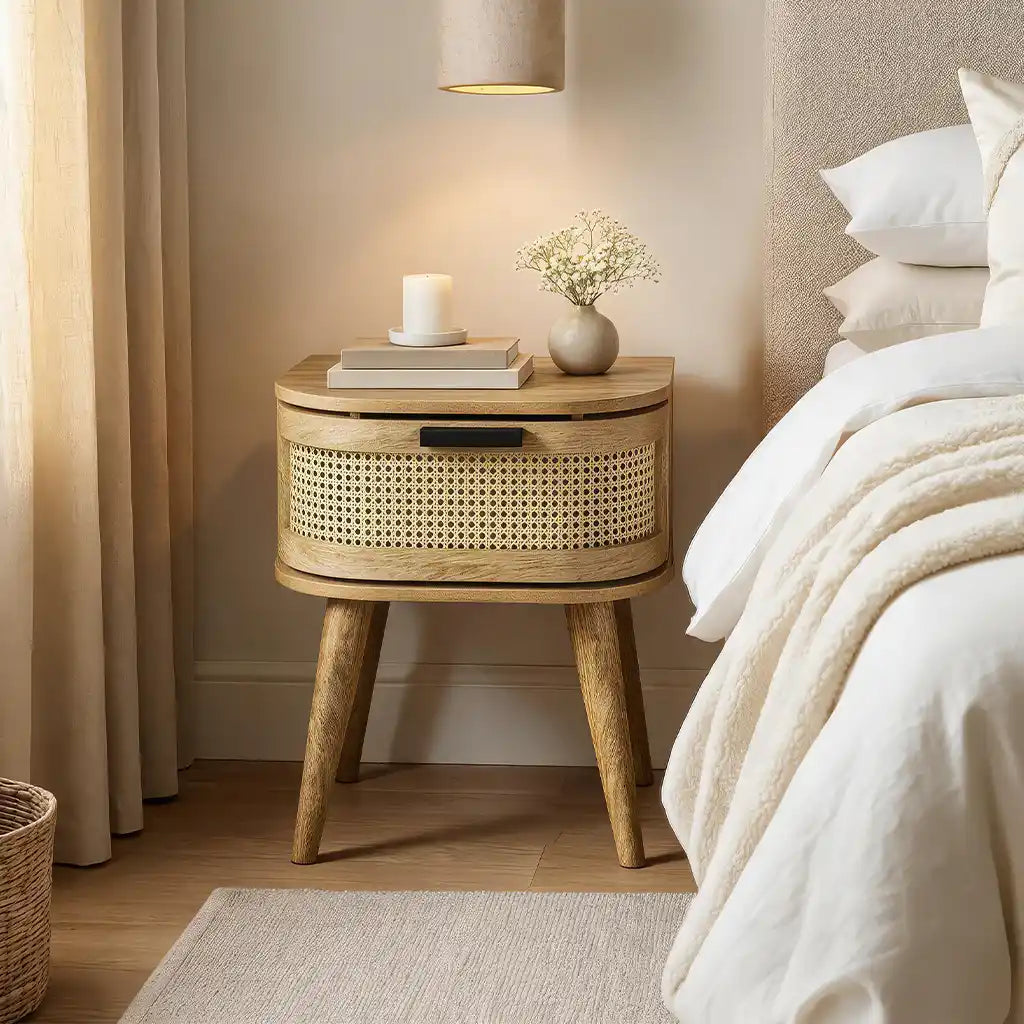 Portobello Bedside Table - Natural