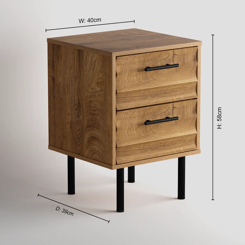Renzo Bedside Table - Oak