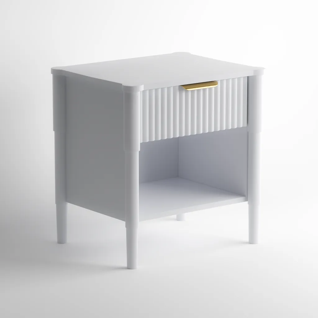 Ascot Bedside Table - White