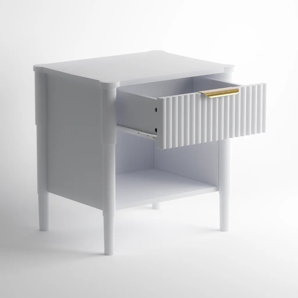 Ascot Bedside Table - White